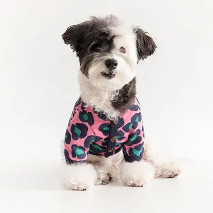 Cote A Cote | Leopard Cardigan In Pink 1