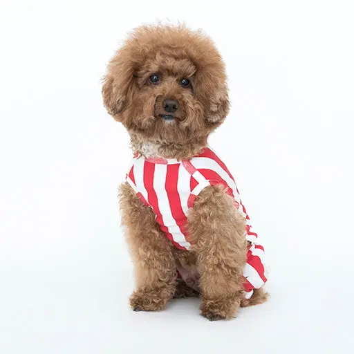 Cote A Cote | Retro Stripe All-In-One In Red & White 4