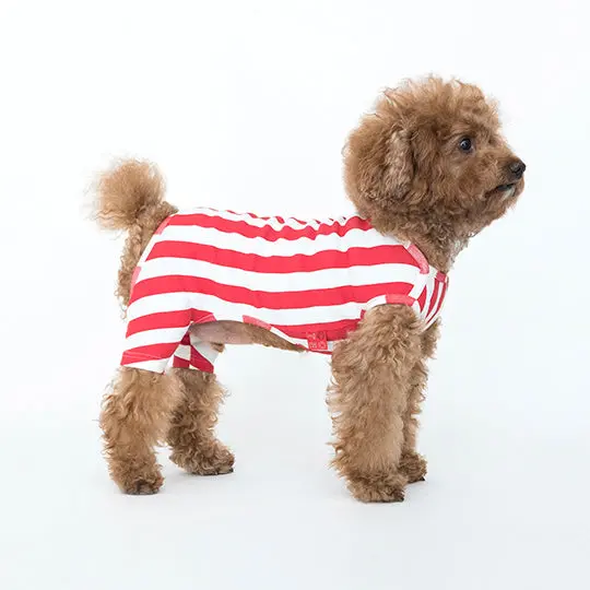 Cote A Cote | Retro Stripe All-In-One In Red & White 3