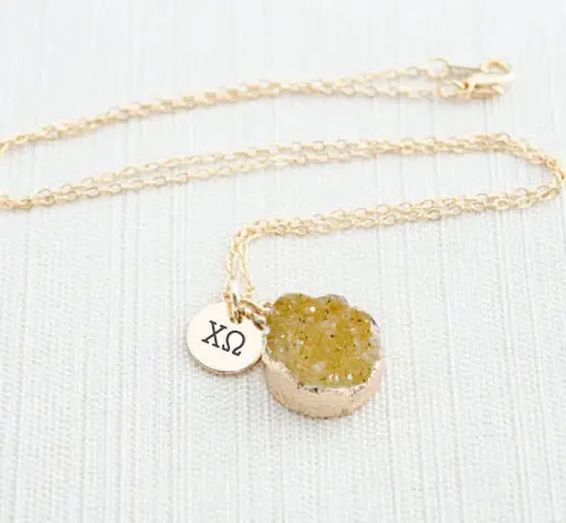 Chi Omega Druzy Necklace 1