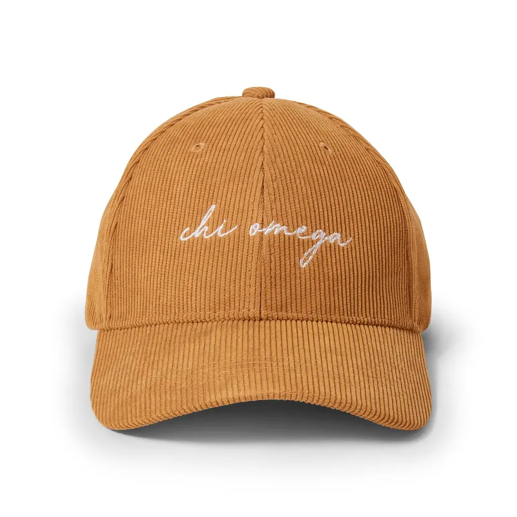 Chi Omega Embroidered Corduroy Hat 1