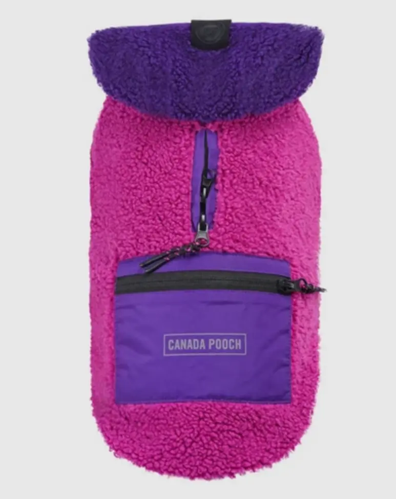 Cool Factor Fleece Dog Hoodie In Pink & Purple (Final Sale) 1