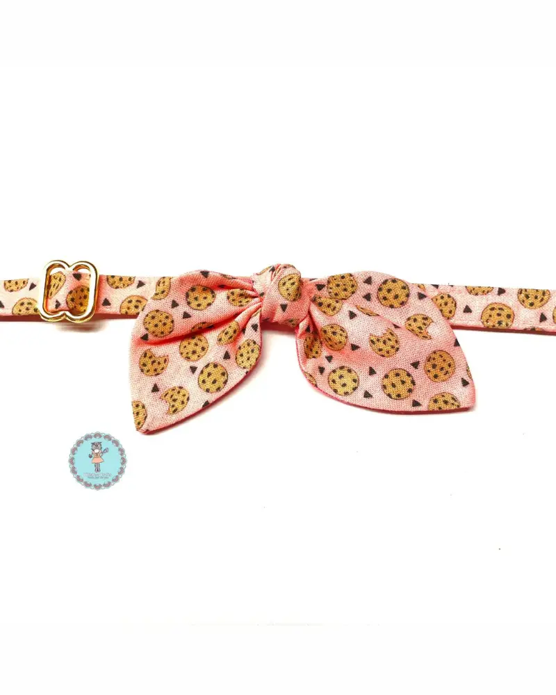 Cookies Cat Collar And Bowtie Set In Pink (Made In The Usa) 1