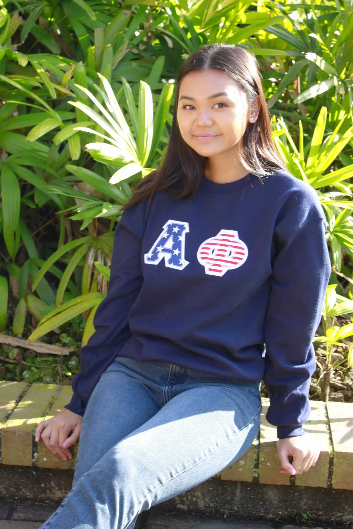 Alpha Phi Usa Flag Crewneck 1