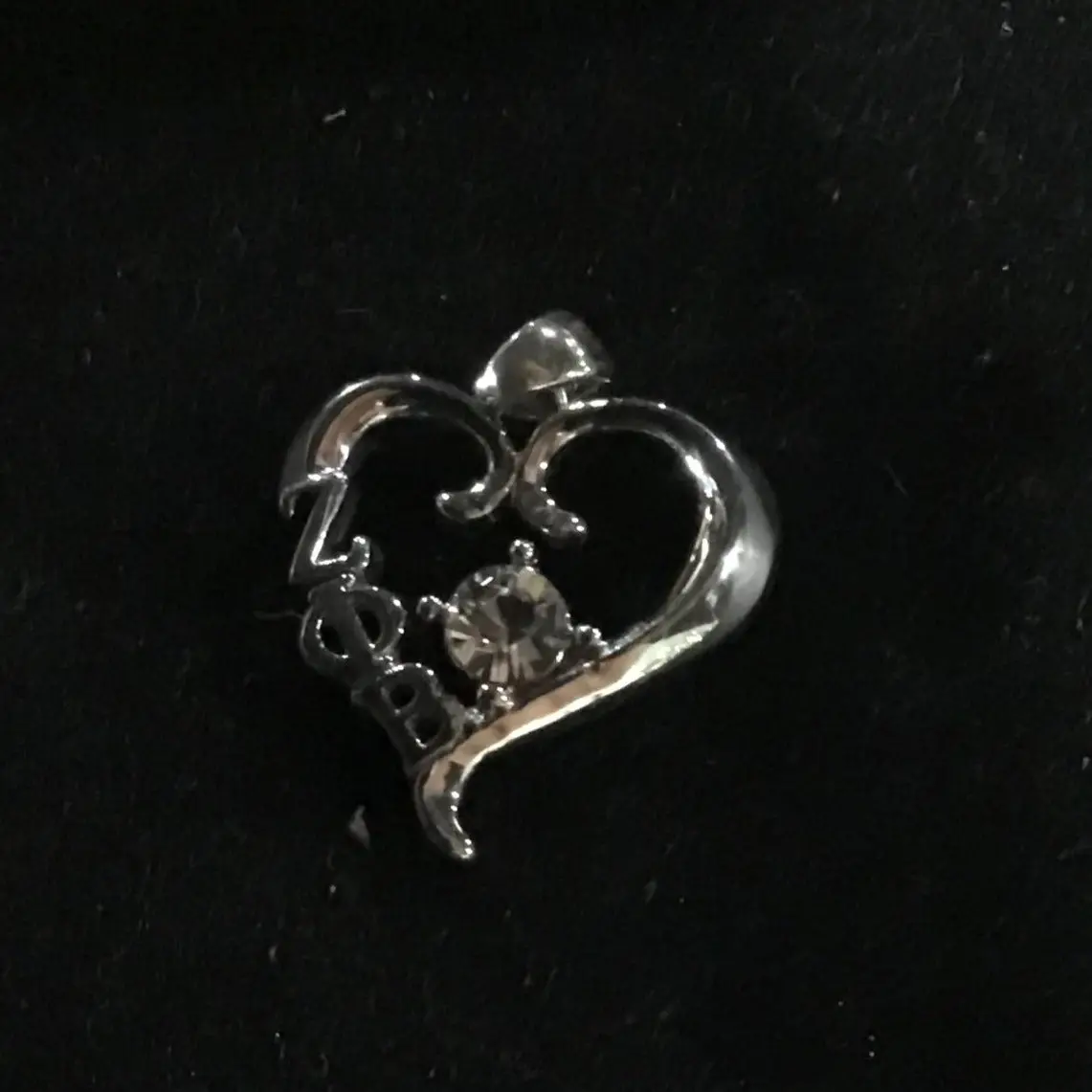 Zeta Phi Beta Sterling Silver Heart Lavaliere 1