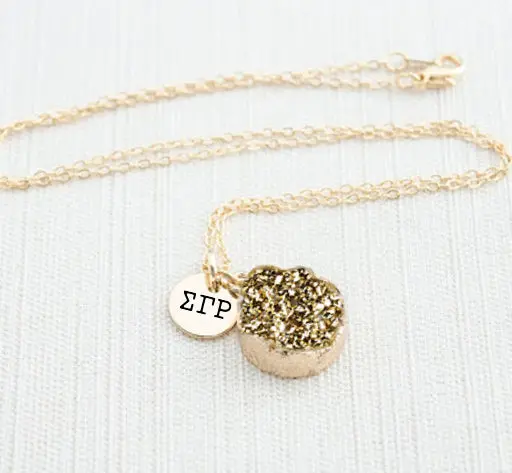 Sigma Gamma Rho Druzy Necklace 1