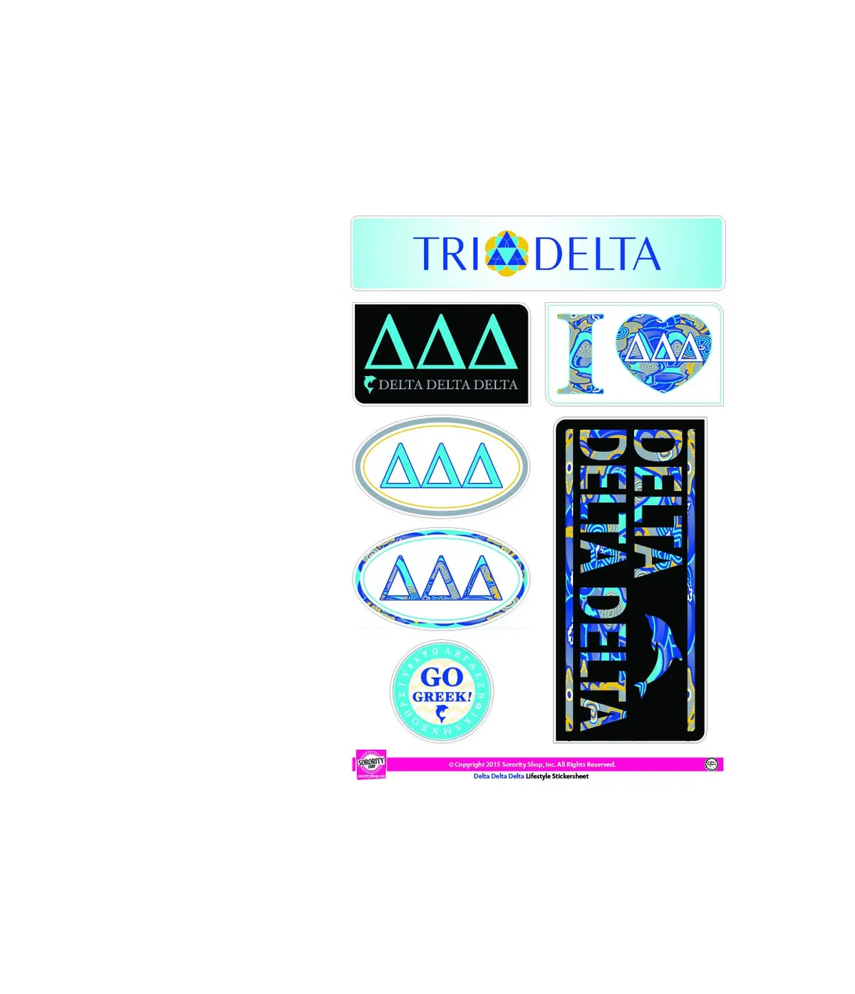 Delta Delta Delta Lifestyle Sticker Sheet 1
