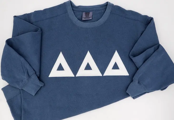 Delta Delta Delta Blu Jean Comfort Color Crewneck 1