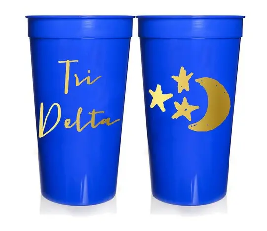 Delta Delta Delta Sorority Stadium Cup With Gold Foil Print 1