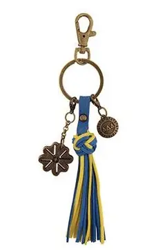 Delta Delta Delta Leather Tassle Keychain 1