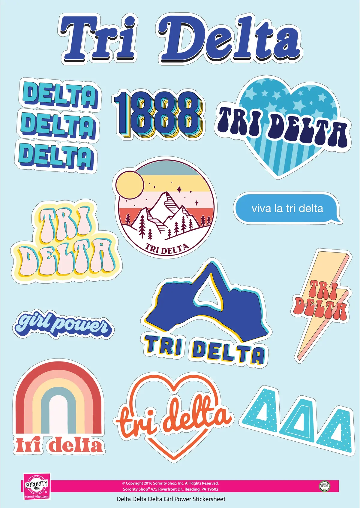 Delta Delta Delta Girl Power Sticker Sheet 1