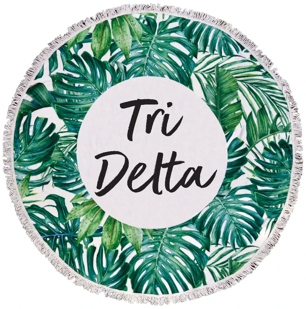Delta Delta Delta Palm Leaf Fringe Towel Blanket 1