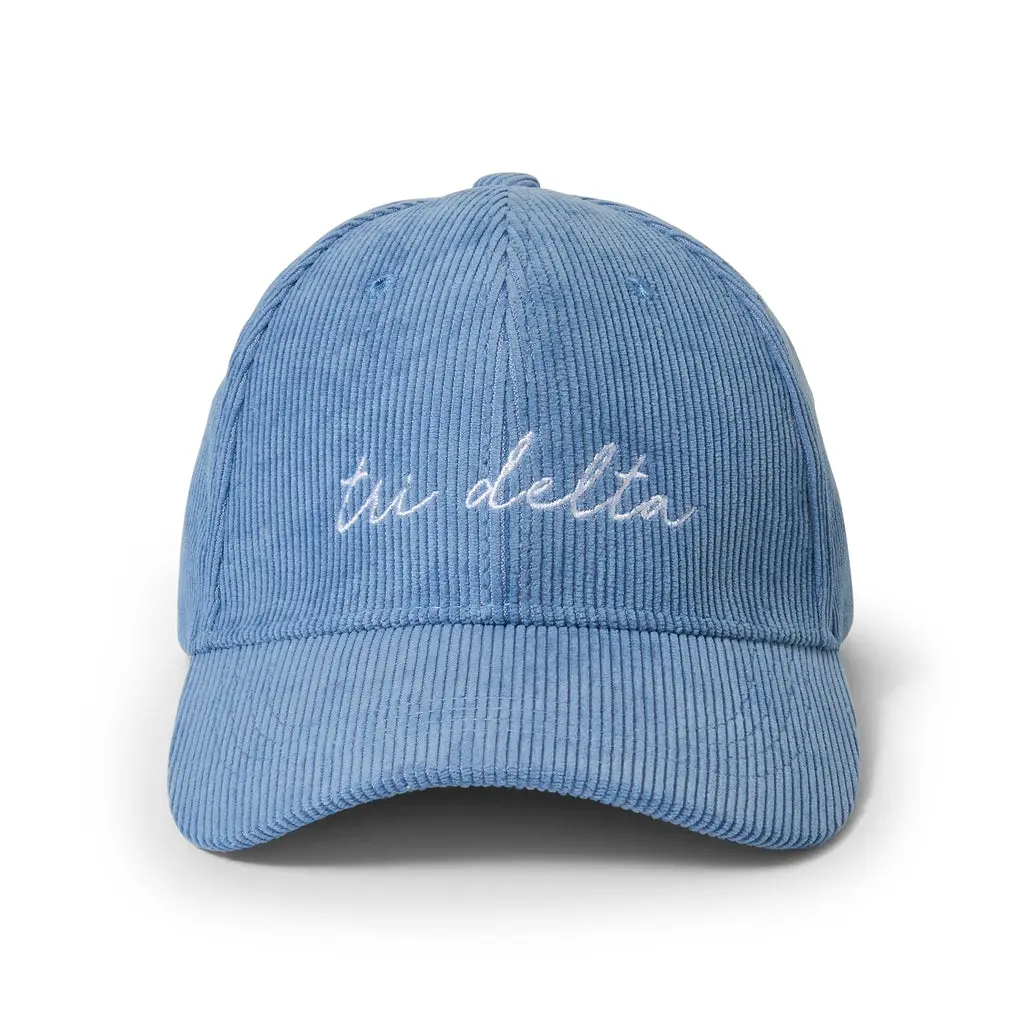 Delta Delta Delta Embroidered Corduroy Hat 1
