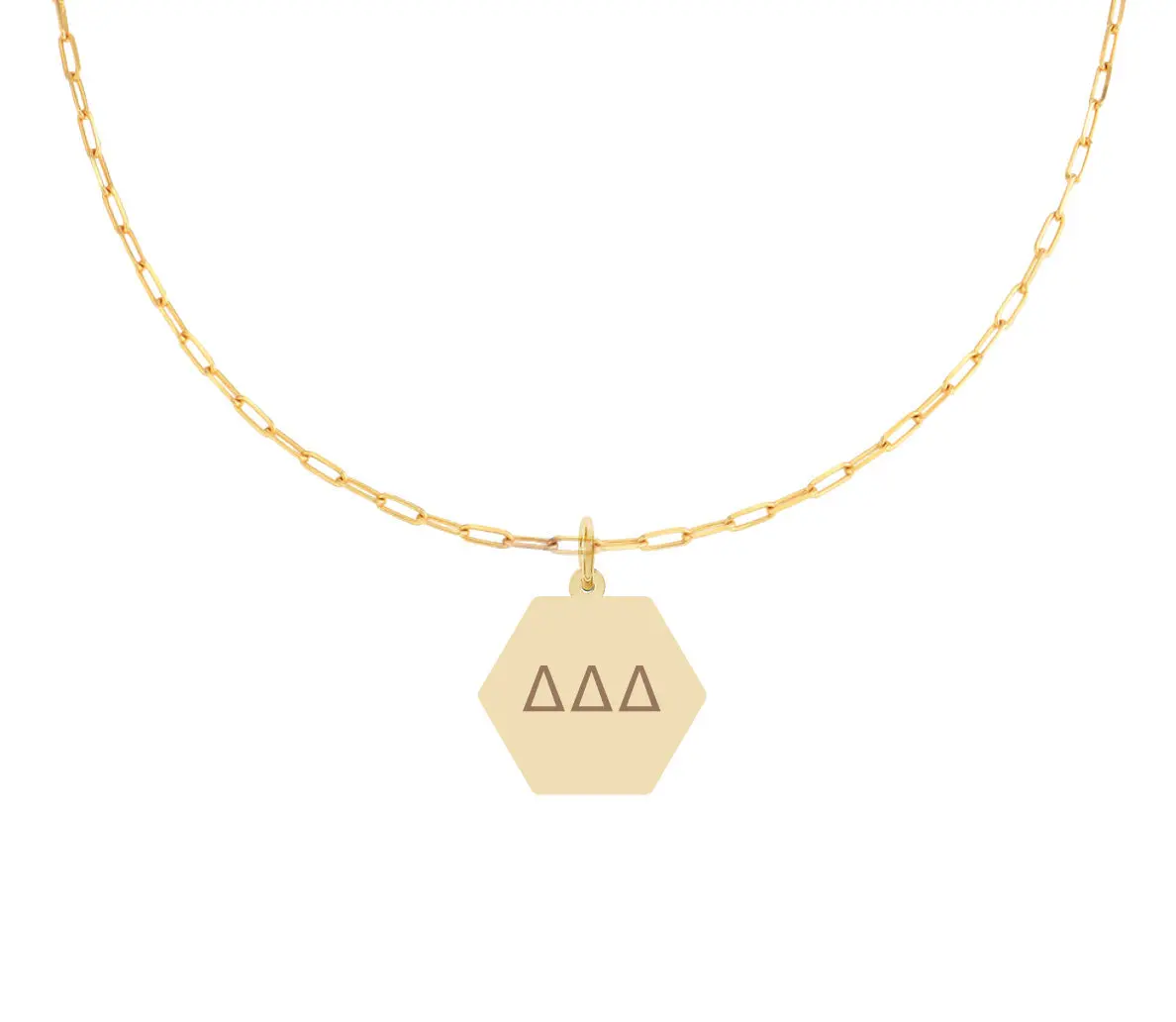 Delta Delta Delta Paperclip Necklace With Pendant 1