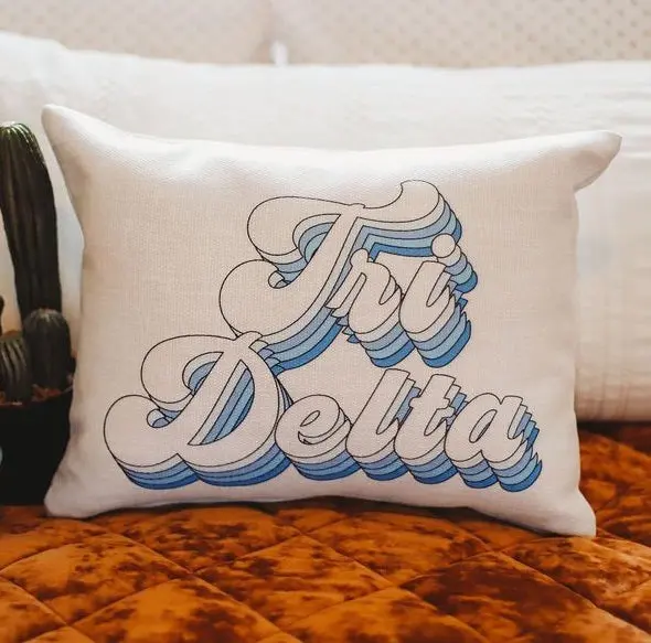 Delta Delta Delta Retro Throw Pillow 1