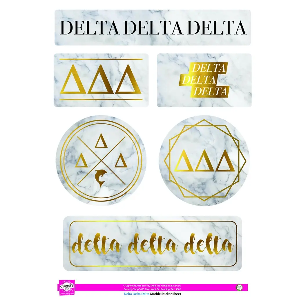 Delta Delta Delta Marble Sticker Sheet 1
