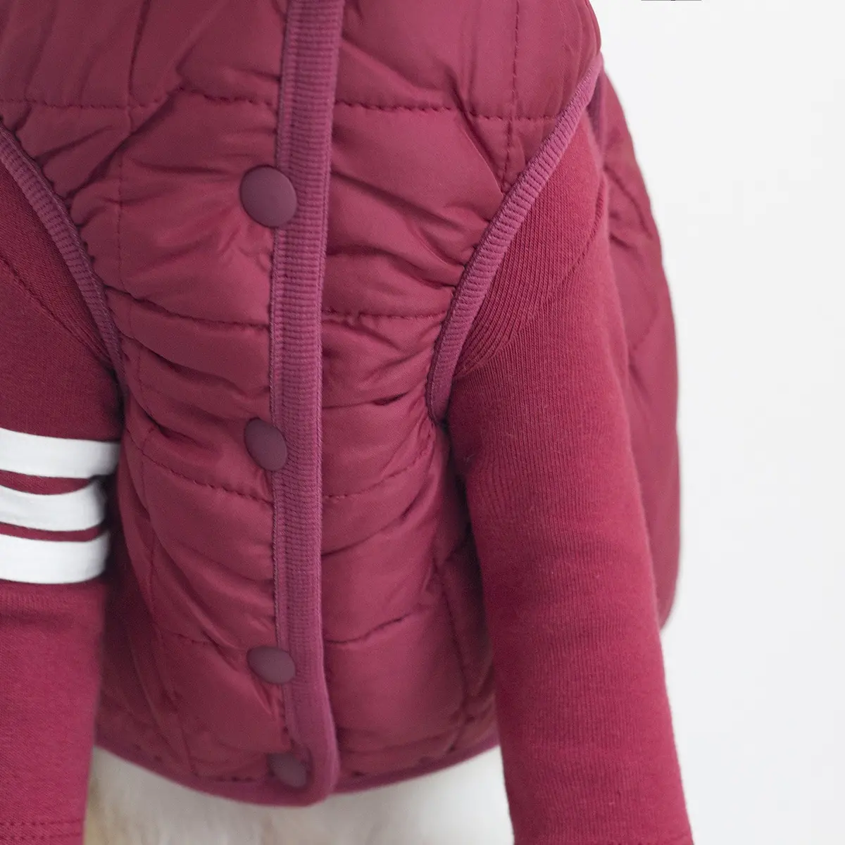 Dentists Appointment | Warm Quilted Vest In Burgundy (W/ Harness Hole) 2