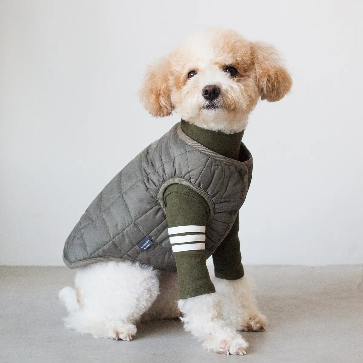 Dentists Appointment | Warm Quilted Vest In Khaki (W/ Harness Hole) 1
