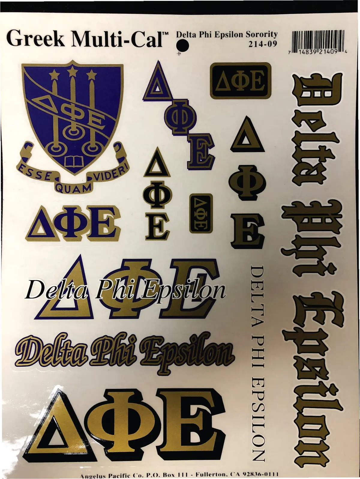 Delta Phi Epsilon Decal Set - Discontinued 1