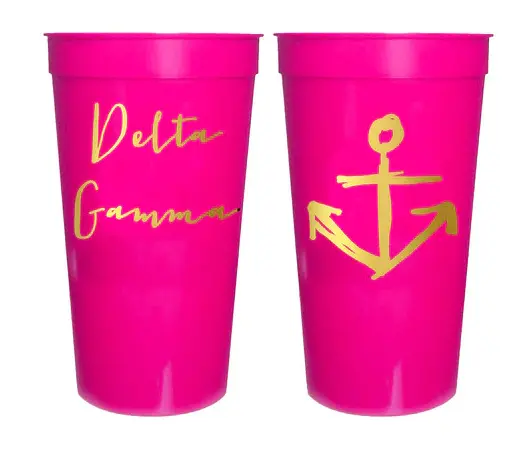 Delta Gamma Sorority Stadium Cup With Gold Foil Print 1