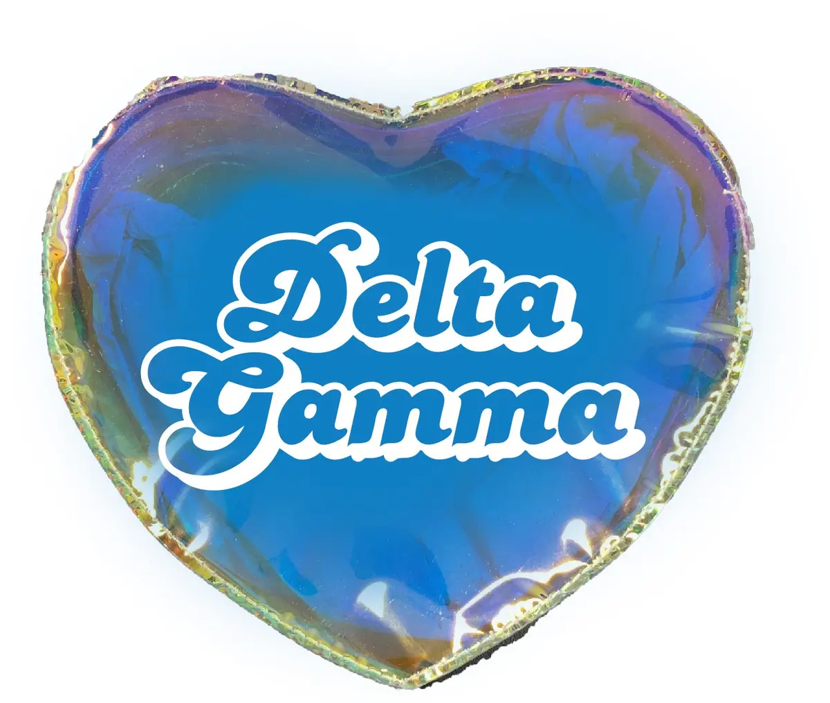 Delta Gamma Holographic Heart Shaped Makeup Bag 1