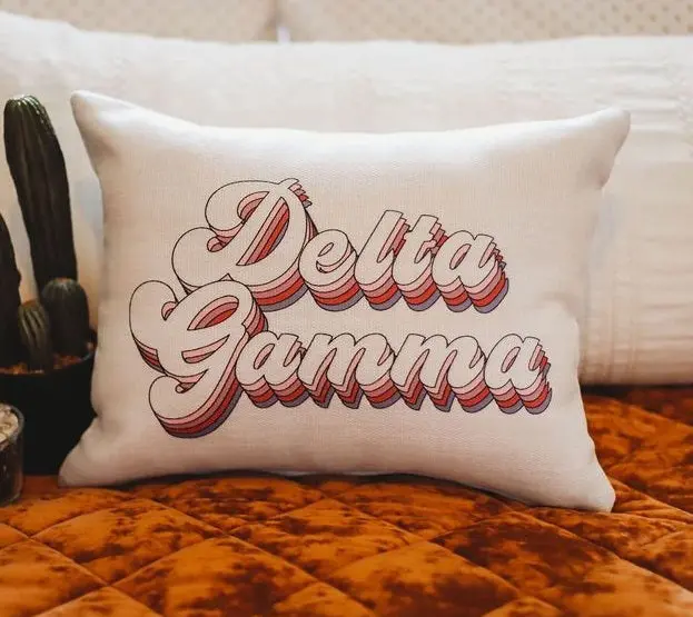 Delta Gamma Retro Throw Pillow 1