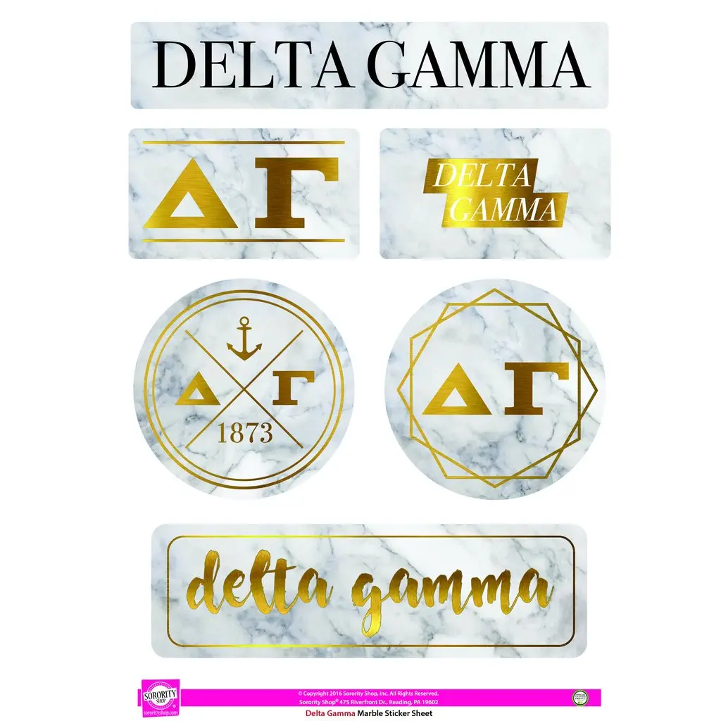 Delta Gamma Marble Sticker Sheet 1