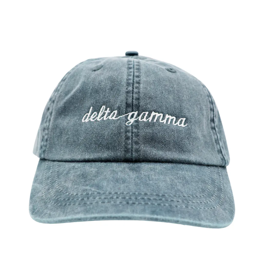 Delta Gamma Script-Style Baseball Cap