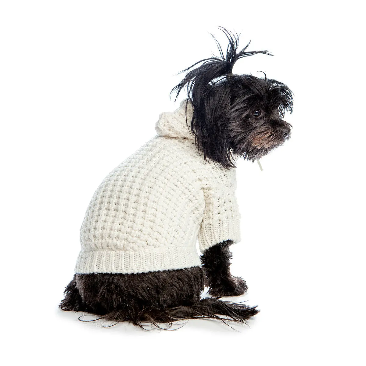 Dny | Chunky Knit Beach Hoodie In Vanilla 1