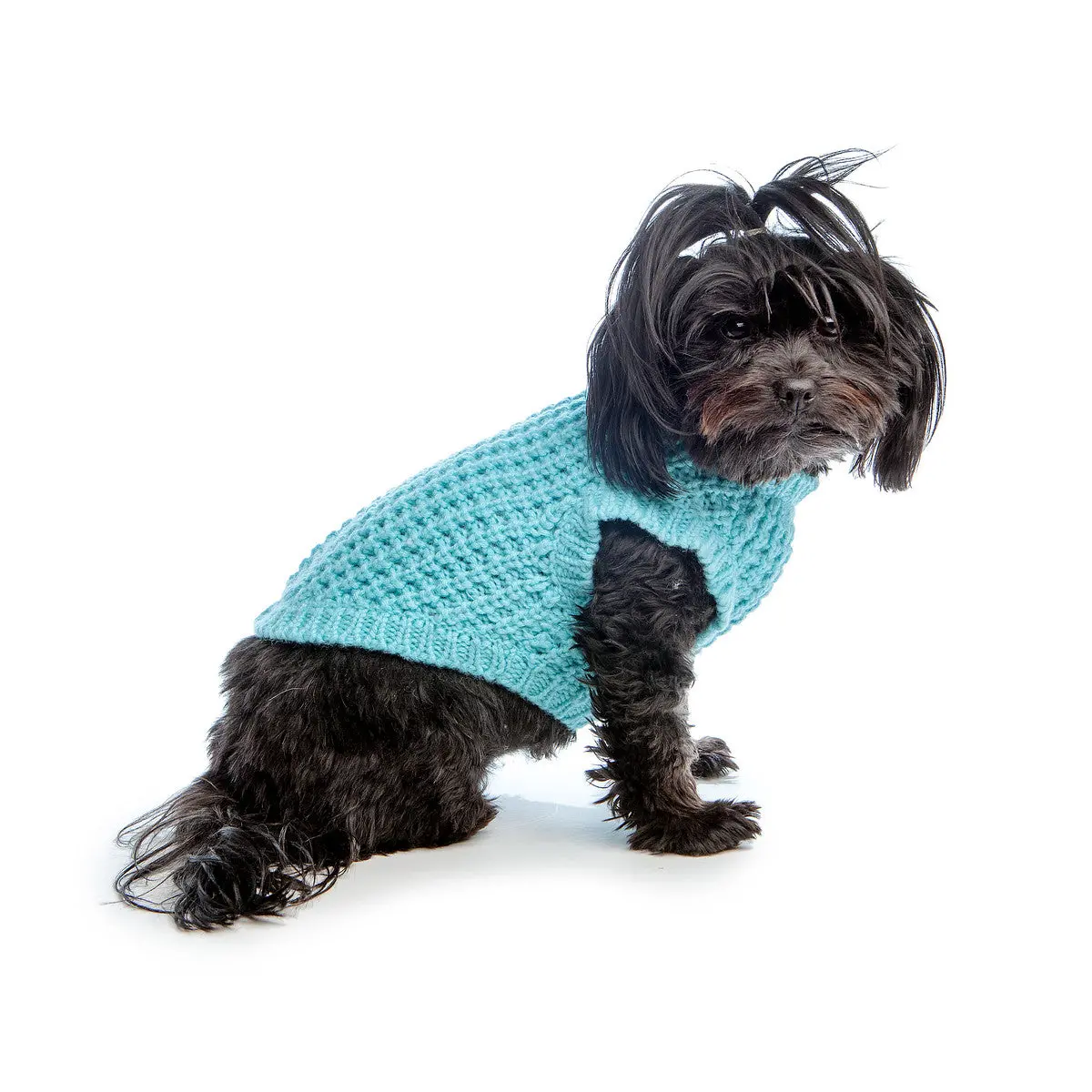 Dny | Chunky Knit Sleeveless Sweater In Sky Blue 1