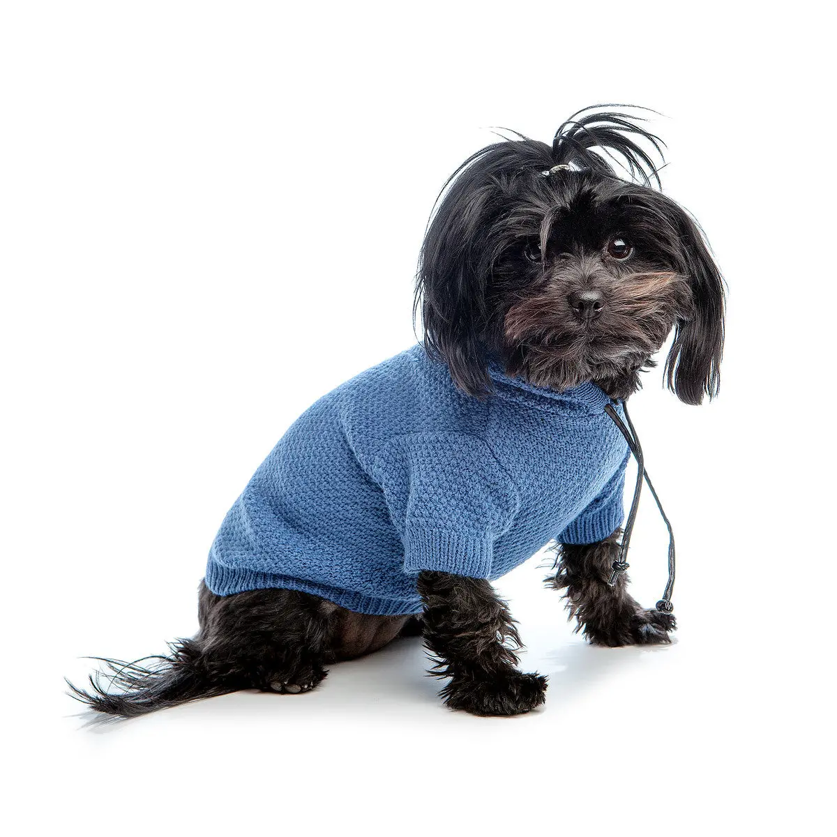 Dny | Fine Knit Beach Hoodie In Sea Blue 1