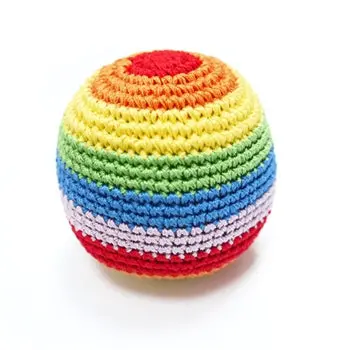 Rainbow Ball Knit Squeaky Dog Toy 1