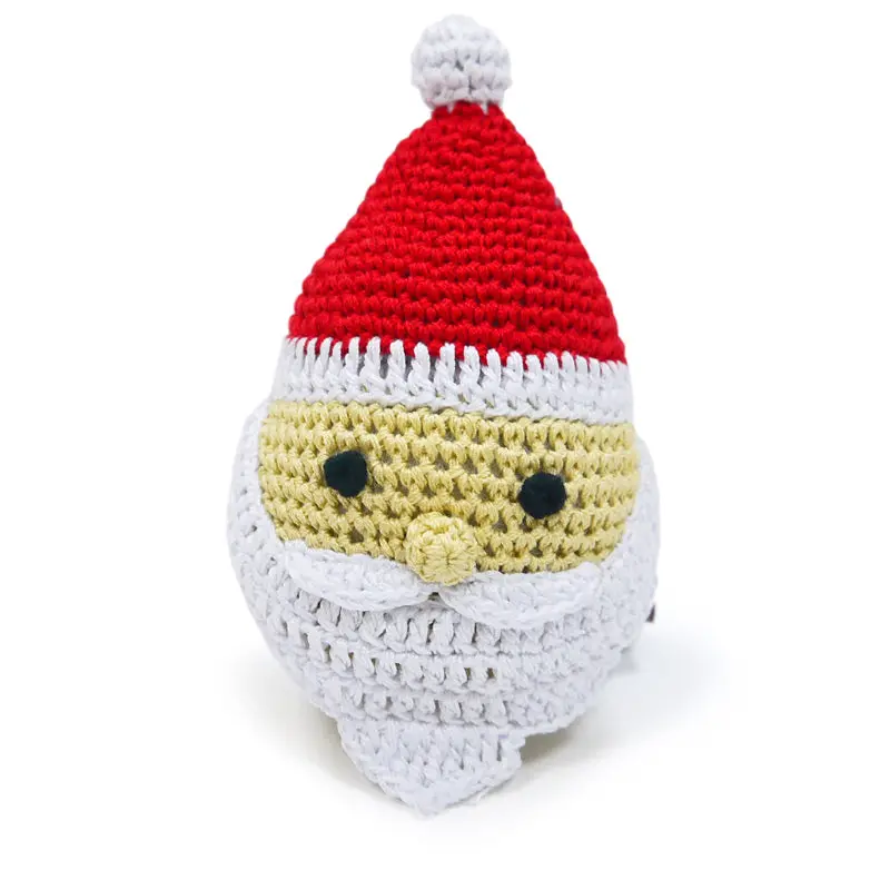 Santa Knit Crochet Squeaky Toy 1