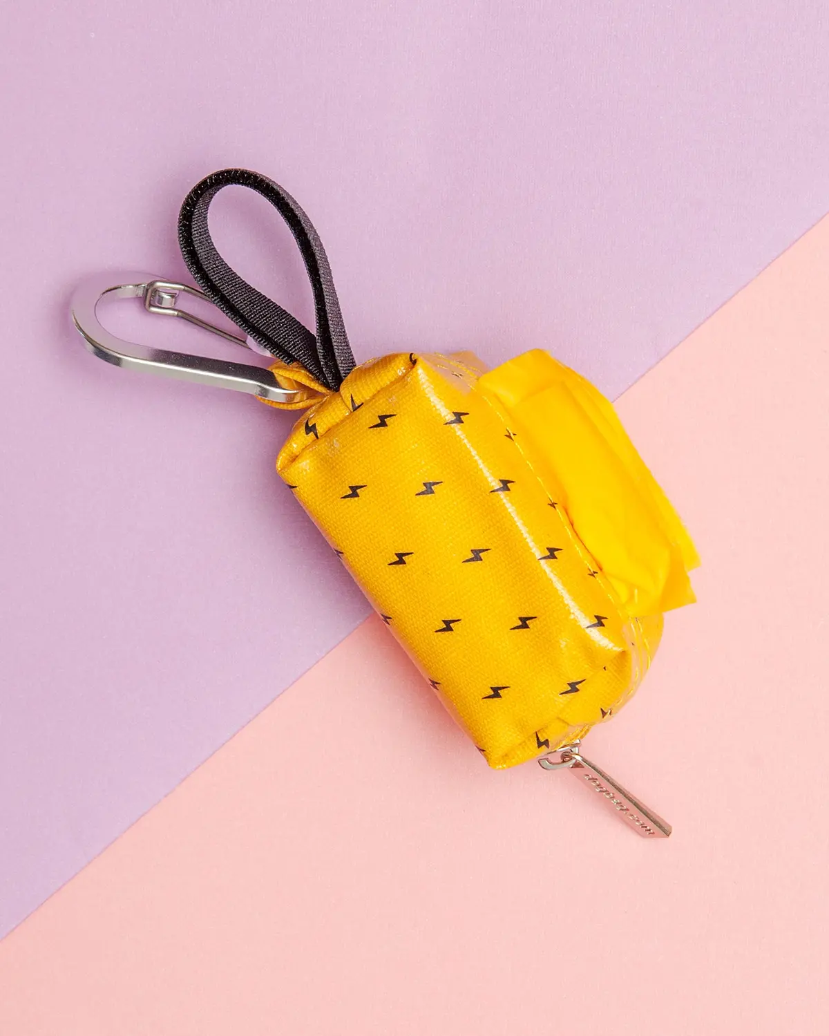 Yellow With Black Bolts Waste Bag Dispenser 1