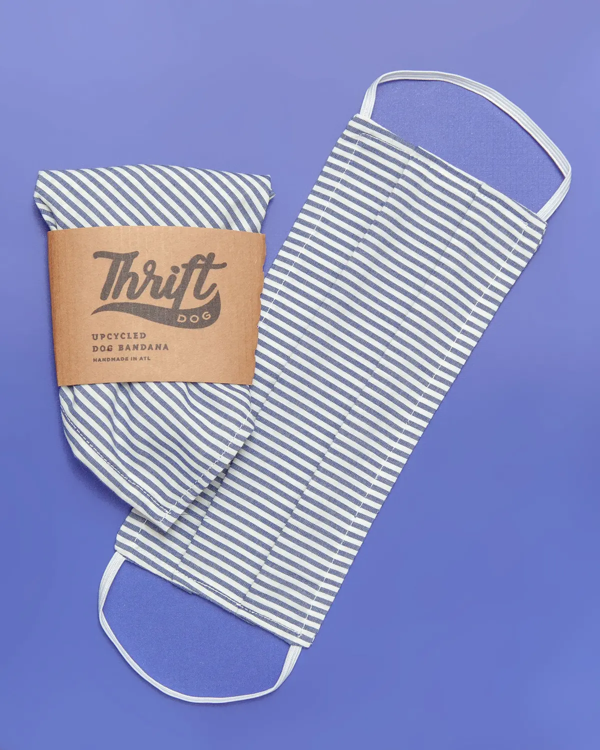Face Mask & Dog Bandana Set In Nautical Stripe 1