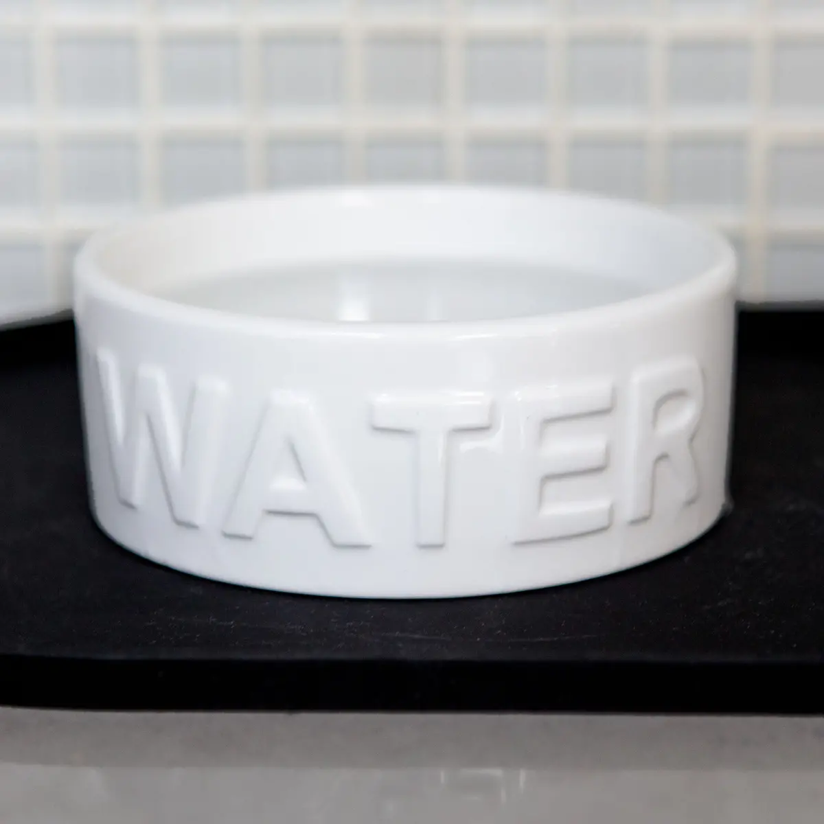 Classic Water Ceramic Pet Bowl In White 1