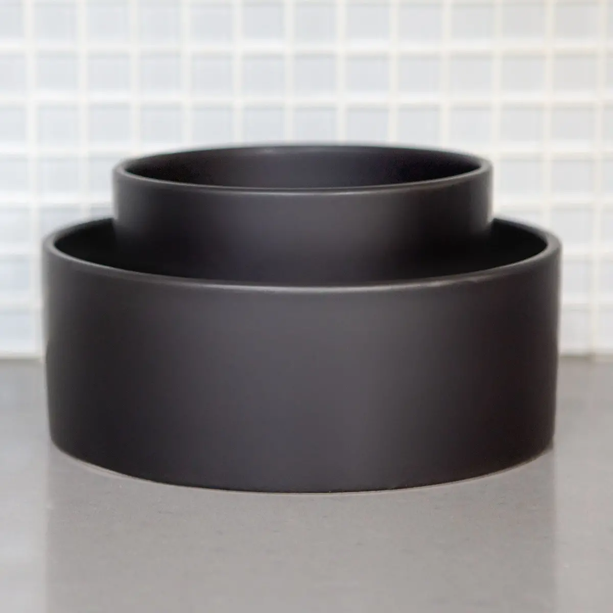 The Hugo Ceramic Pet Bowl In Black 1