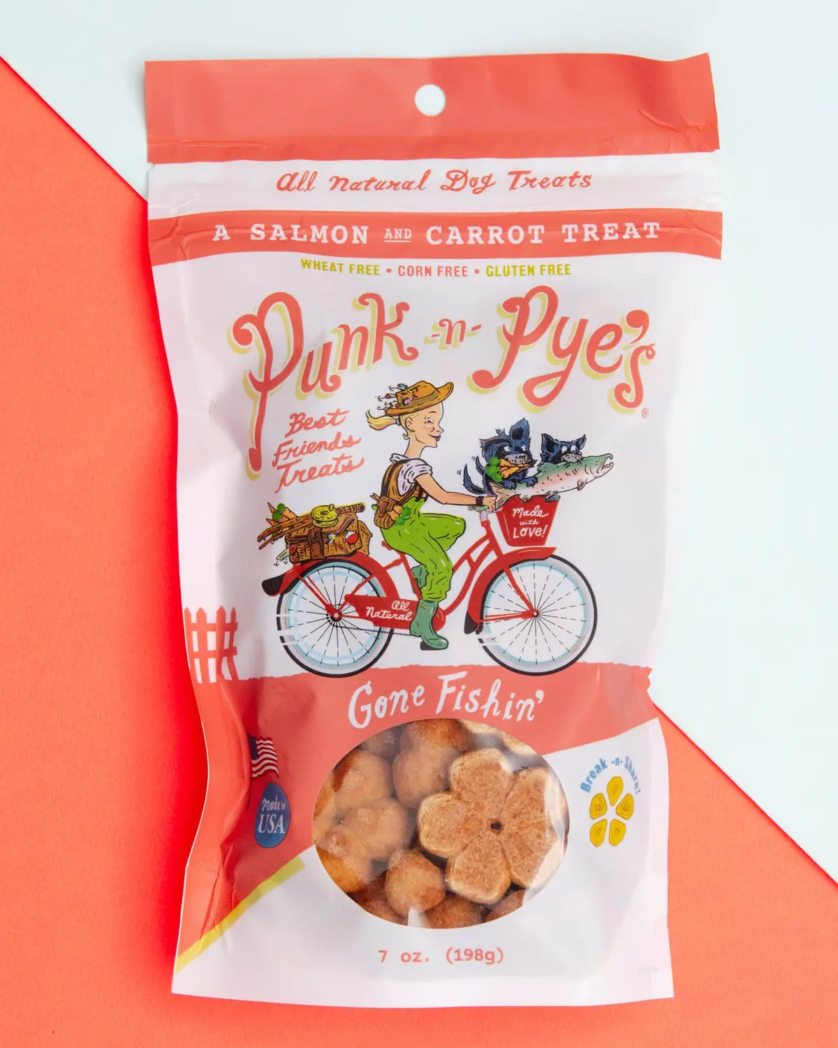 Gone Fishin' Salmon & Carrot Gluten Free Dog Treats (Made In The Usa) 1