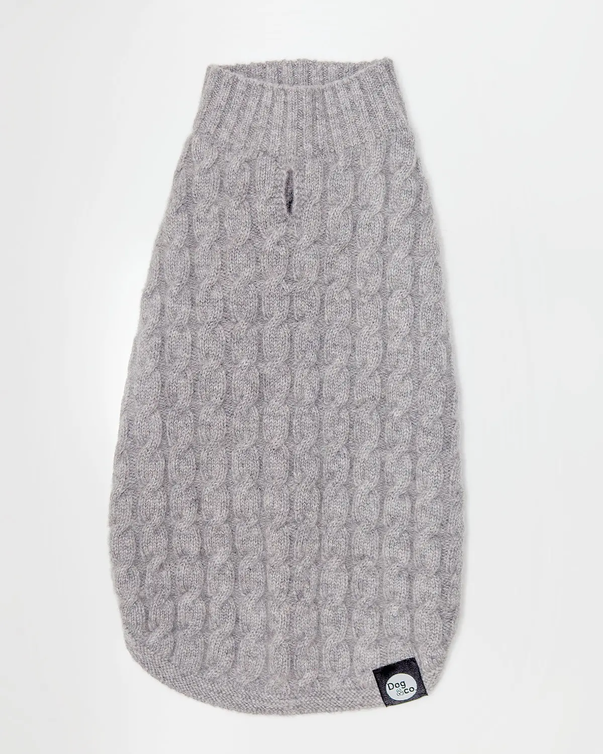 The Topo Cashmere Cable Knit Dog Sweater In Brume Grey (Made In Nyc) 1