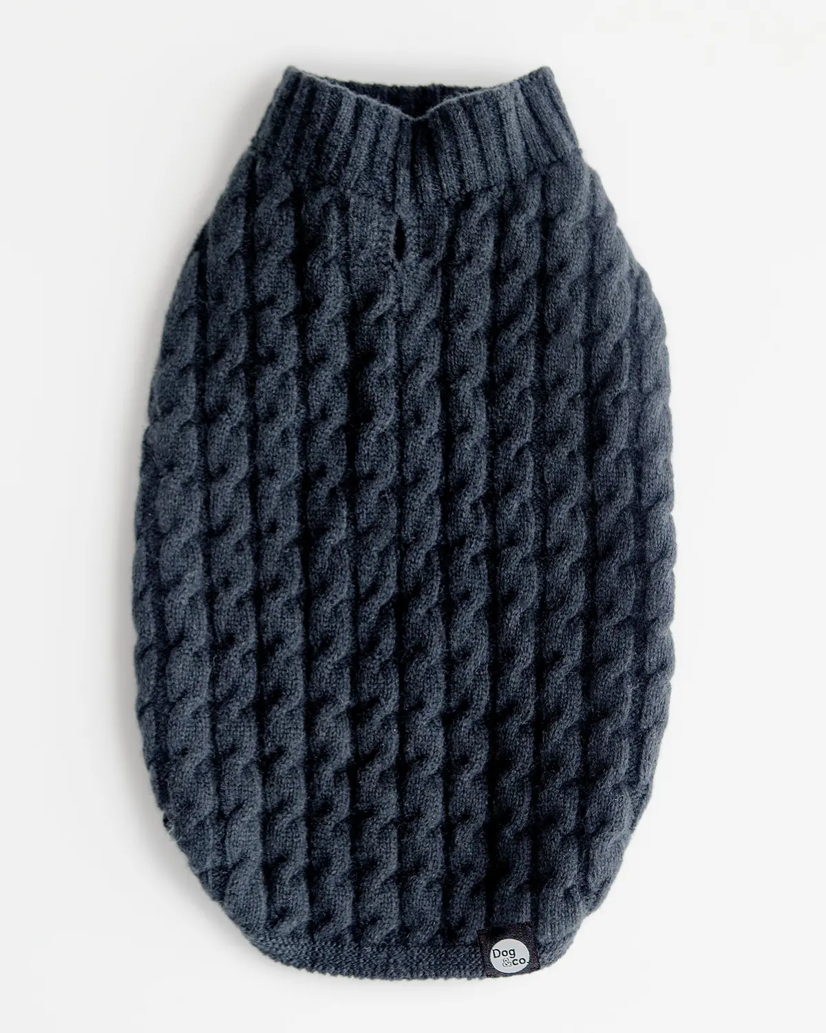 The Topo Cashmere Cable Knit Dog Sweater In Nightwatch Green 1