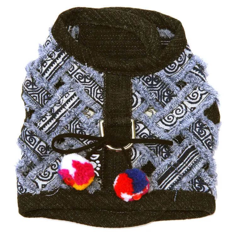 Dog In The Closet | Venice Frayed Denim Harness Vest 1