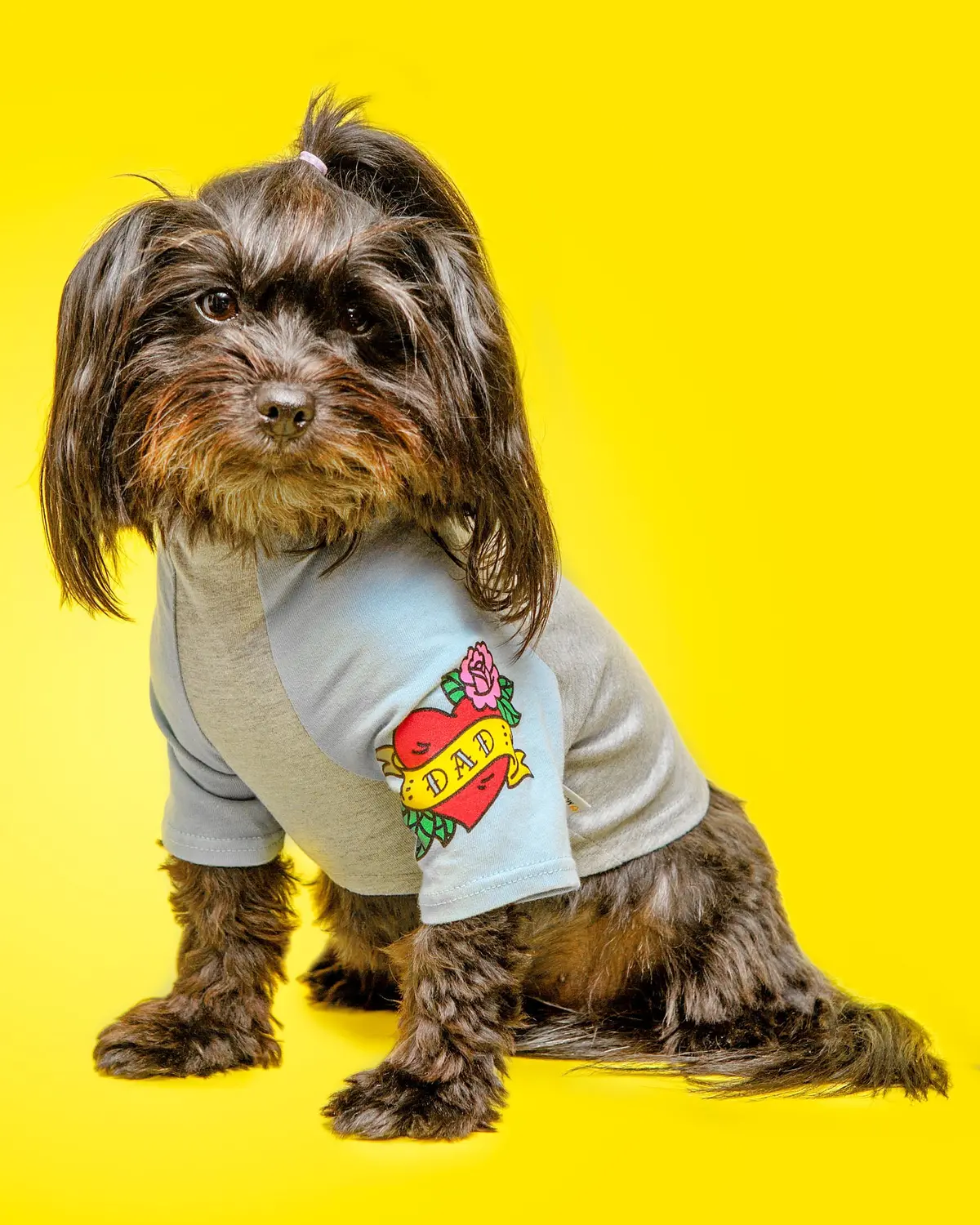 Dad Tattoo Dog Tee In Blue 1