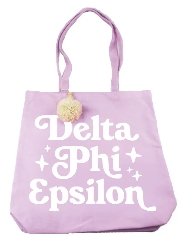 Delta Phi Epsilon Pom Pom Tote Bag 1