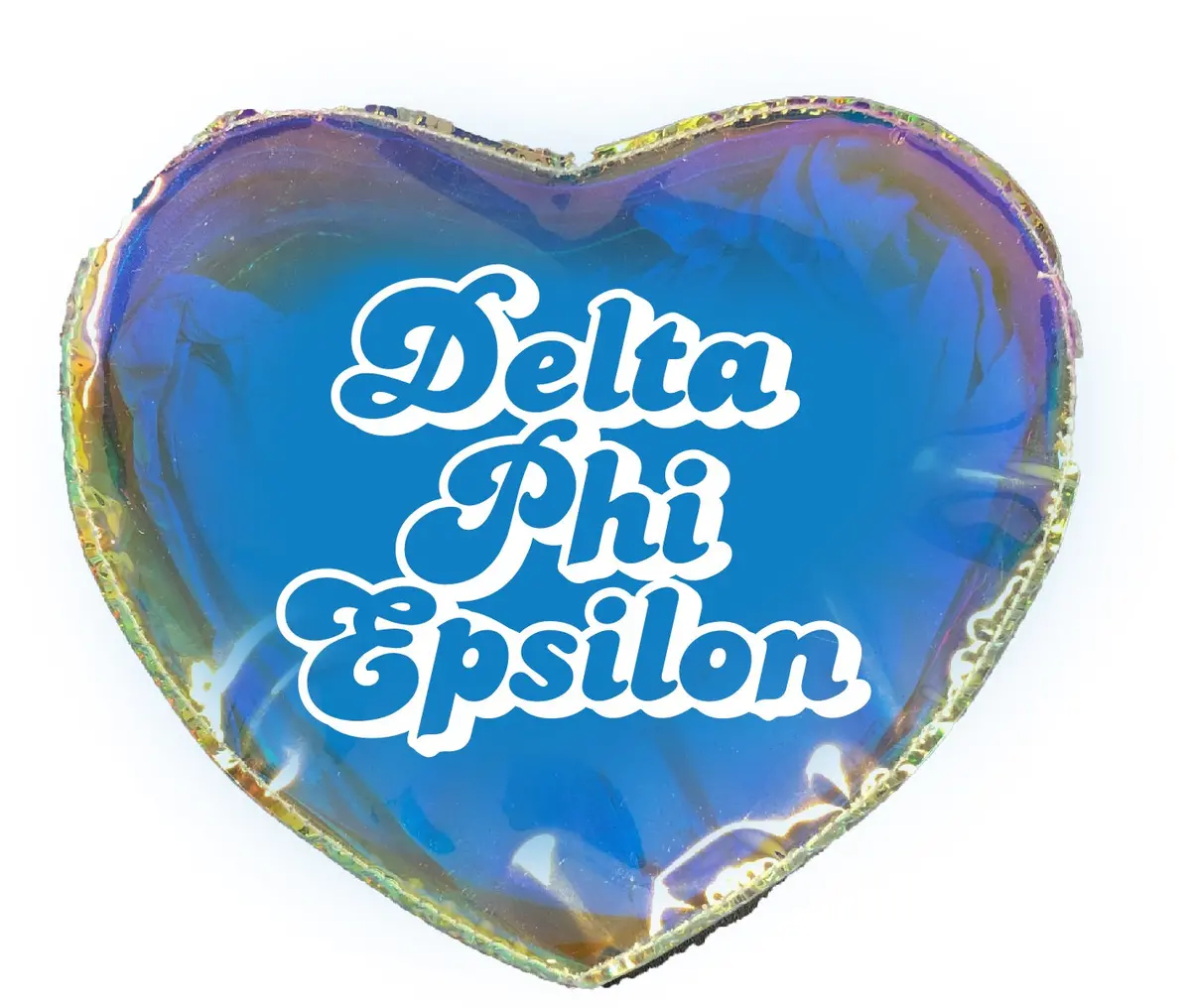 Delta Phi Epsilon Holographic Heart Shaped Makeup Bag 1