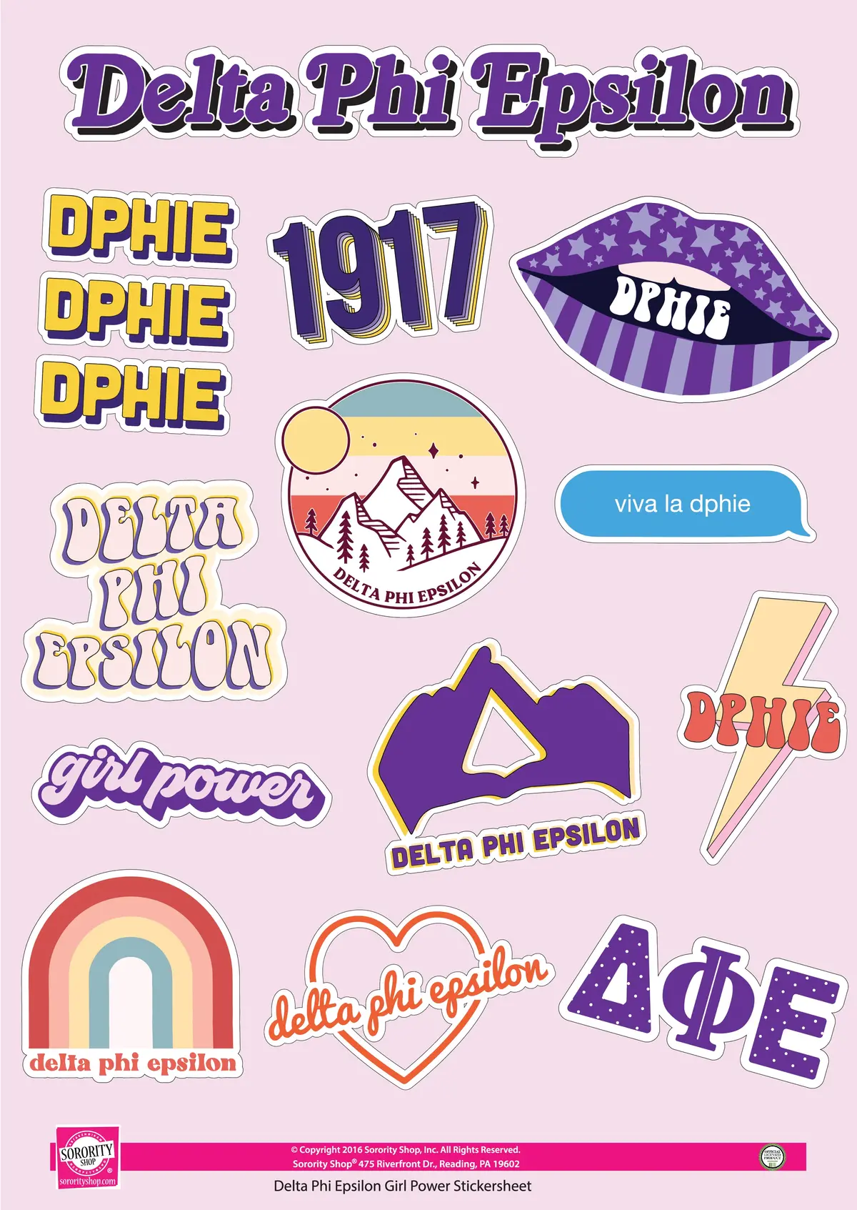 Delta Phi Epsilon Girl Power Sticker Sheet 1