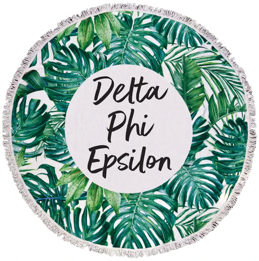 Delta Phi Epsilon Palm Leaf Fringe Towel Blanket 1