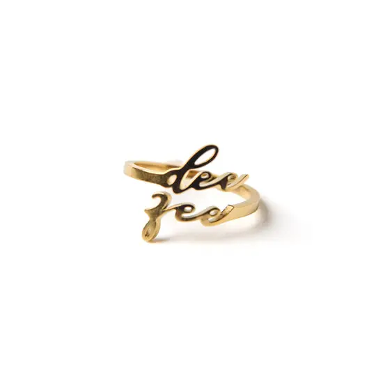 Delta Zeta Romantic Script Adjustable Ring 1