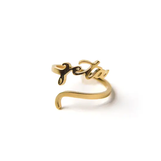 Zeta Tau Alpha Romantic Script Adjustable Ring 1