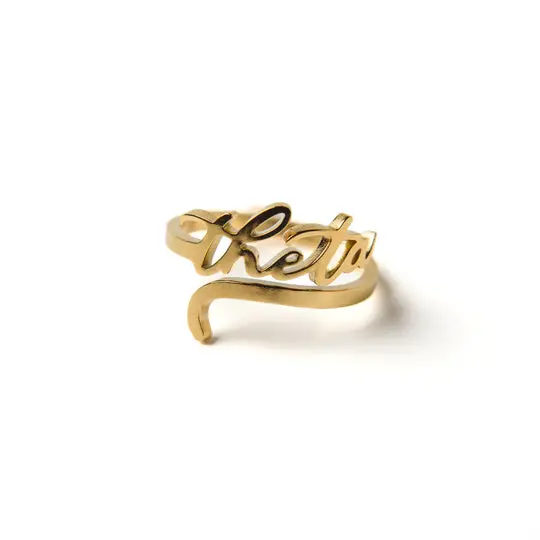 Kappa Alpha Theta Romantic Script Adjustable Ring 1