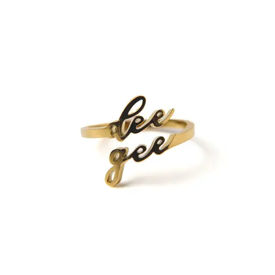 Delta Gamma Romantic Script Adjustable Ring 1